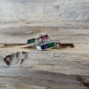 Rainbow Rhinestone Ring